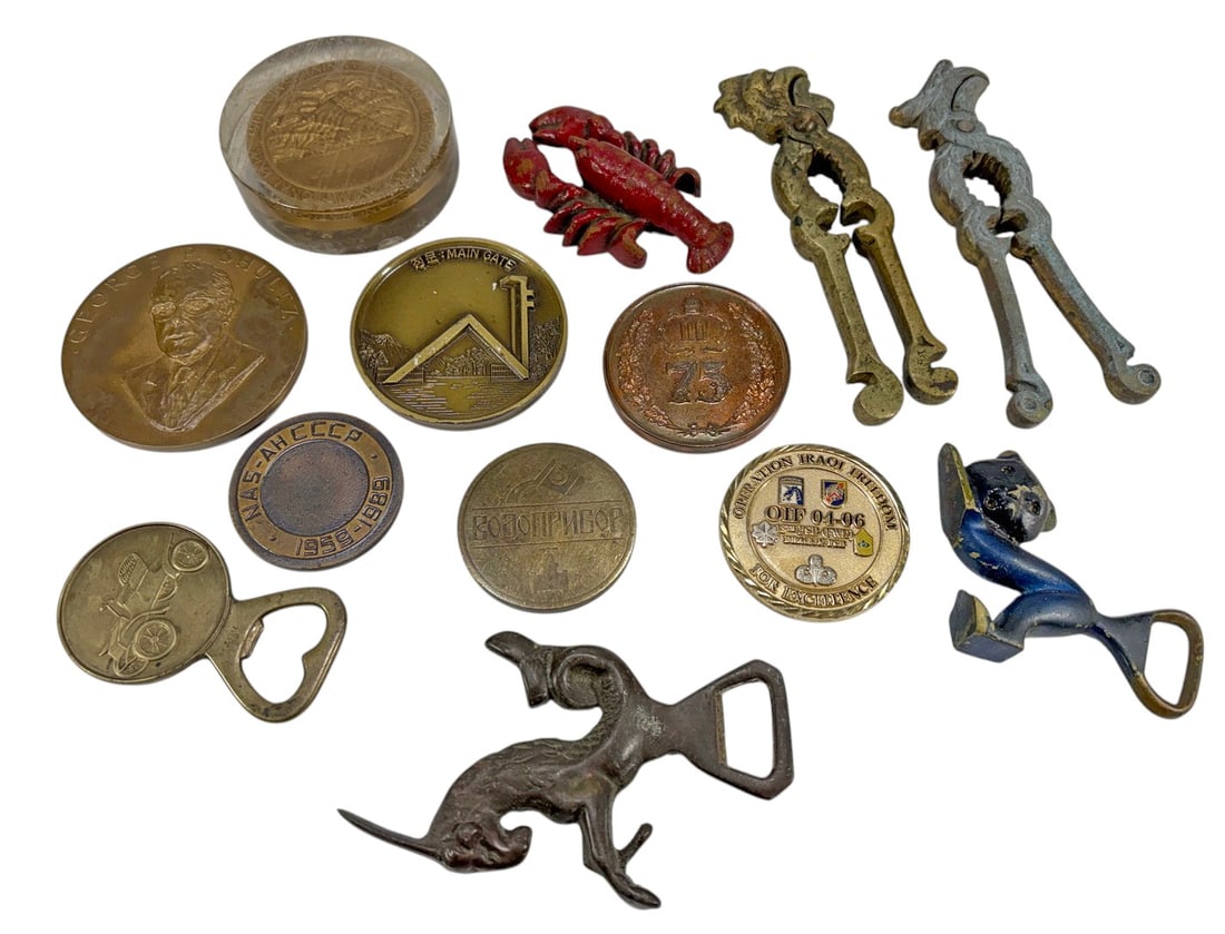 Assorted Metal Medals Openers Nutcrackers 13pcs (1 of 7)