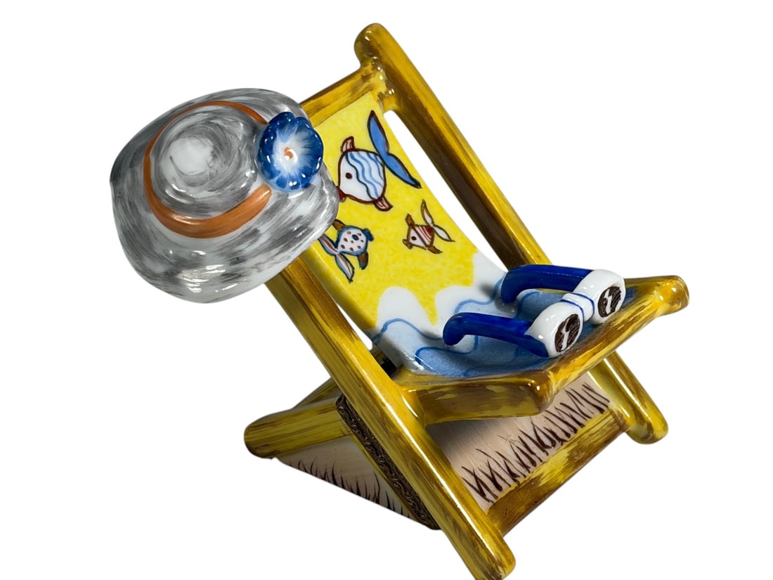 Rochard Limoges Beach Chair Trinket Box Sculpture (1 of 6)