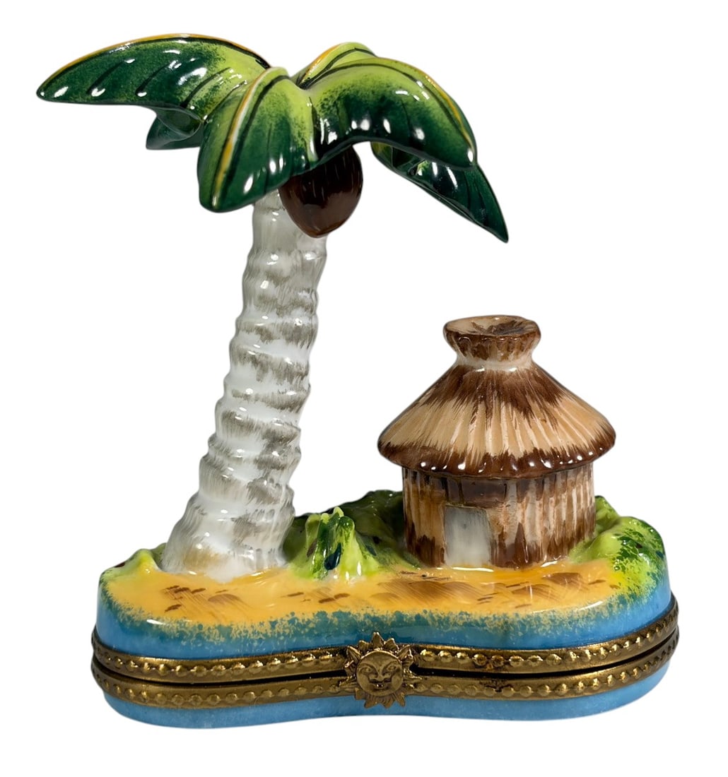 Rochard Limoges France Tropical Island Trinket Box (1 of 4)