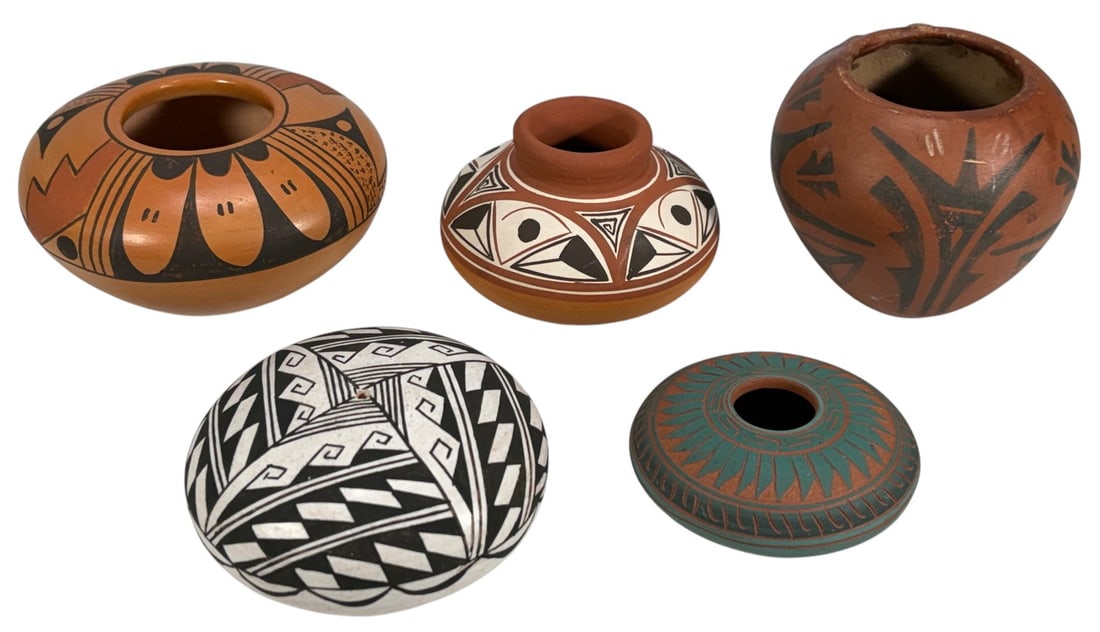 Native American Pottery Pots & Miniatures 5pc LOT (1 of 10)