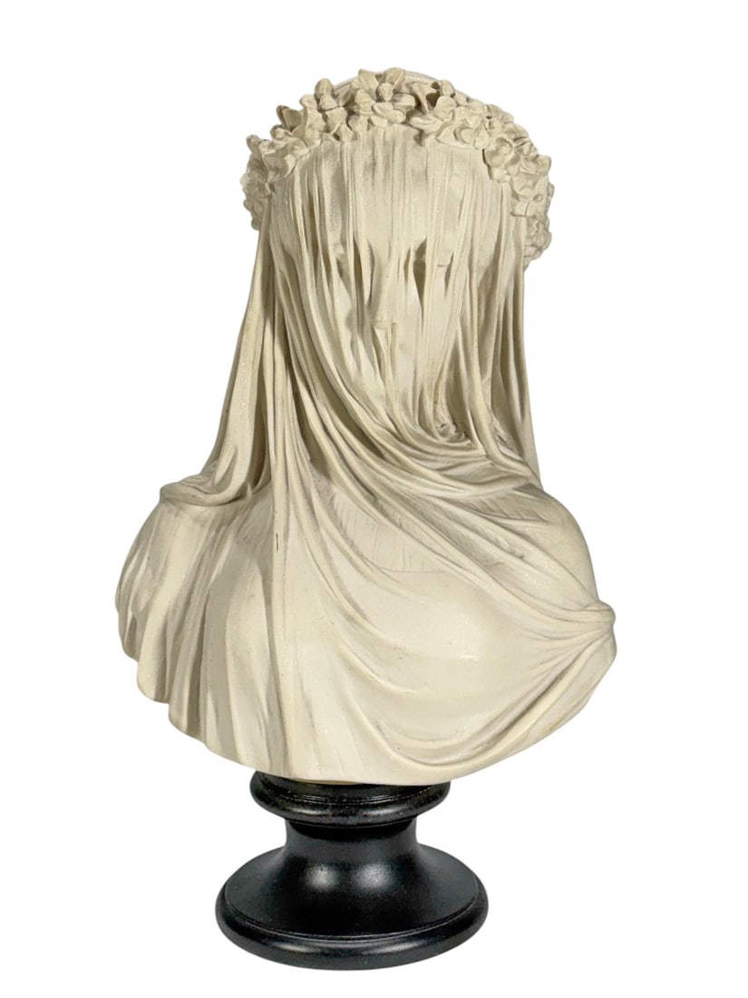 Italian After Frilli Composition Veiled Lady Bust (1 of 5)