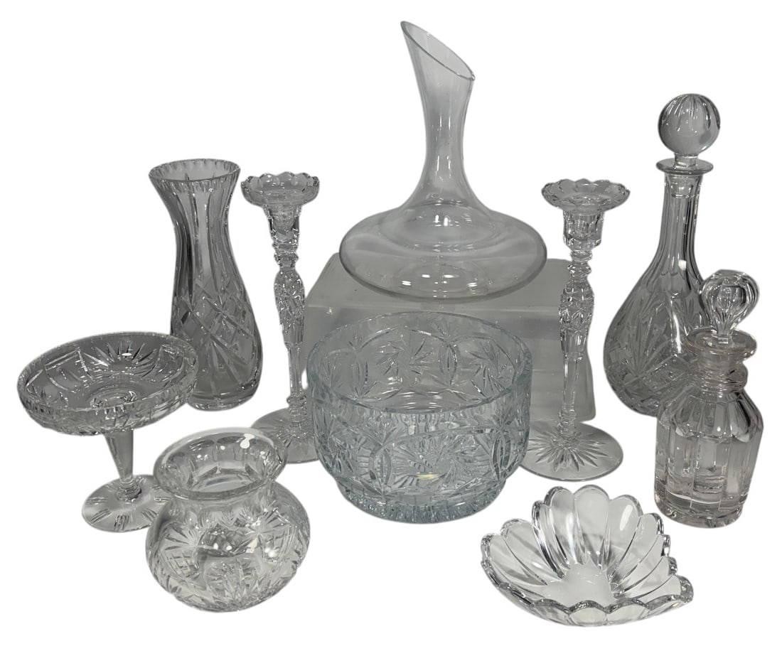 Mixed Krosno Cut Crystal Decanter & Tableware 10pc (1 of 7)
