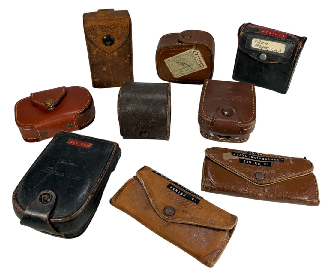 Vintage Leather Camera Cases & Pouches 9pc LOT (1 of 7)