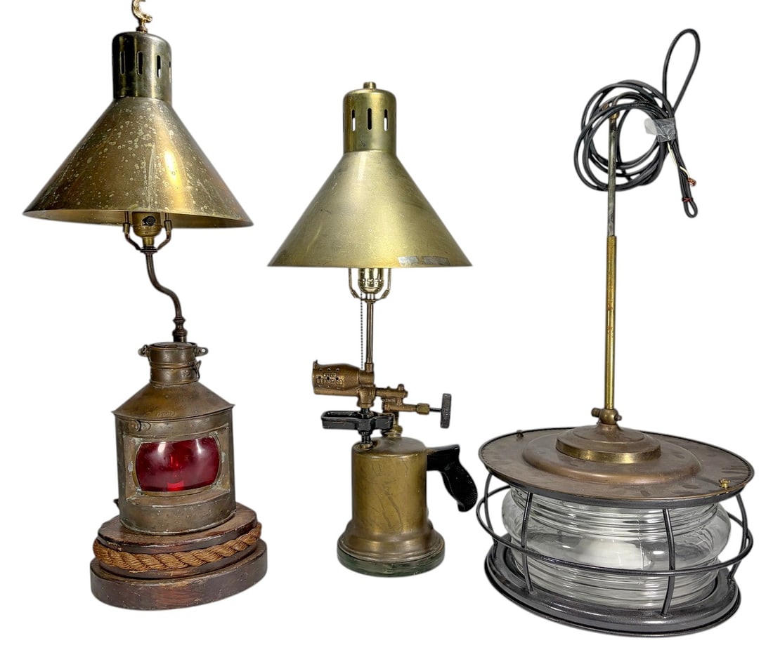 Nautical & Industrial Form Table Lamps 3pc LOT (1 of 6)
