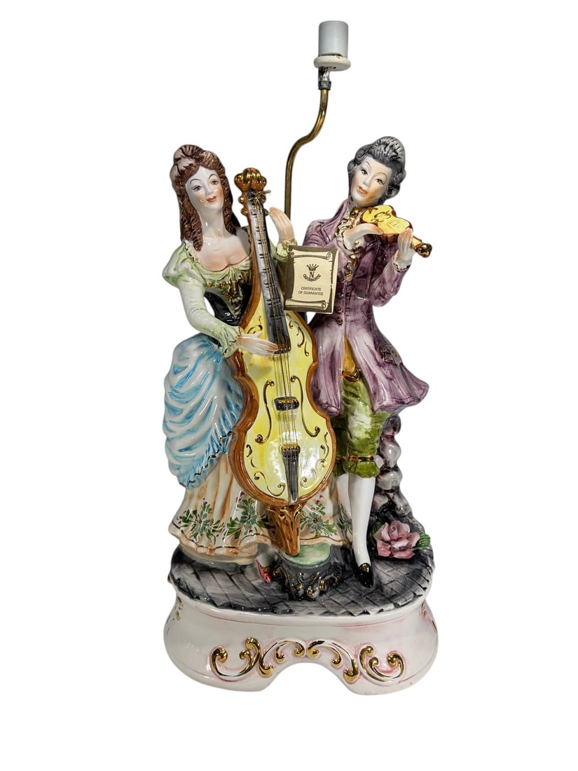 Capodimonte Porcelain Figural Musicians Table Lamp (1 of 9)