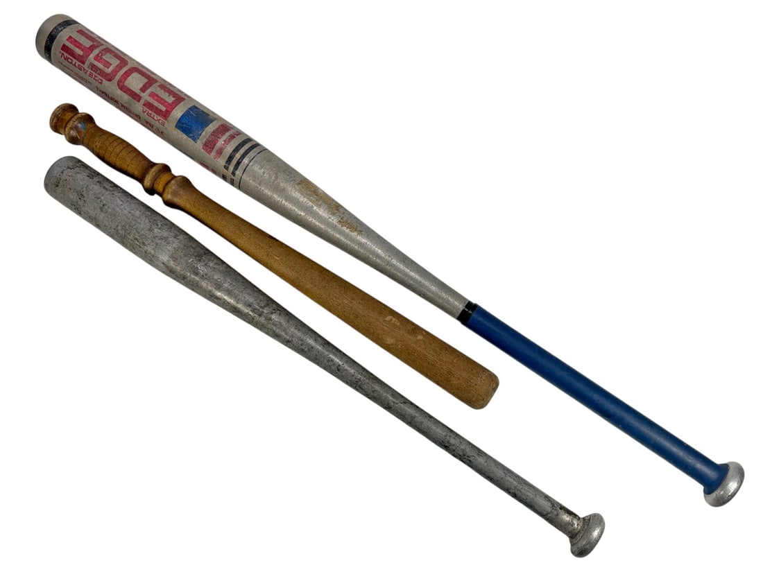 Vintage Softball Bats & Wood Billy Club 3pc LOT (1 of 4)