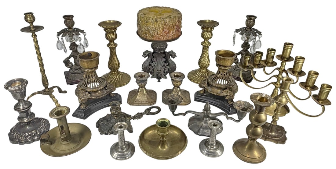 Vintage Metal Candlesticks & Holders 20pc LOT (1 of 7)