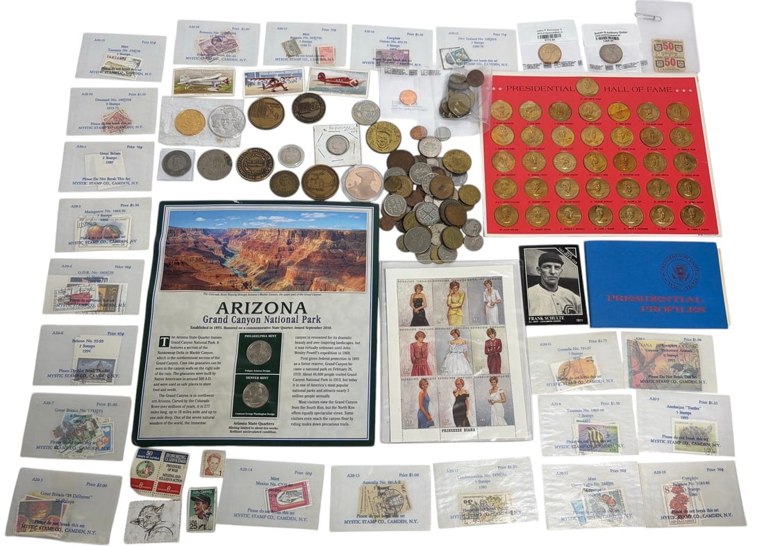 Mixed Coins, Stamps & Collectibles 38.12 Oz LOT (1 of 1)