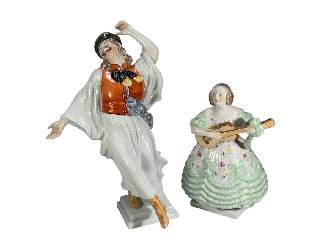 Herend Hungary Hand Painted Porcelain Fig 2pc LOT (1 of 8)