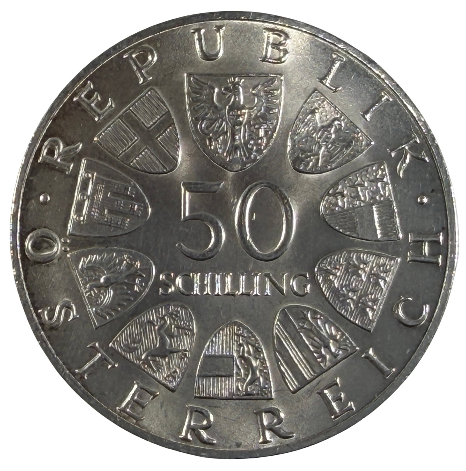 1968 Austria Silver 50 Schilling Parliament Coin (1 of 2)