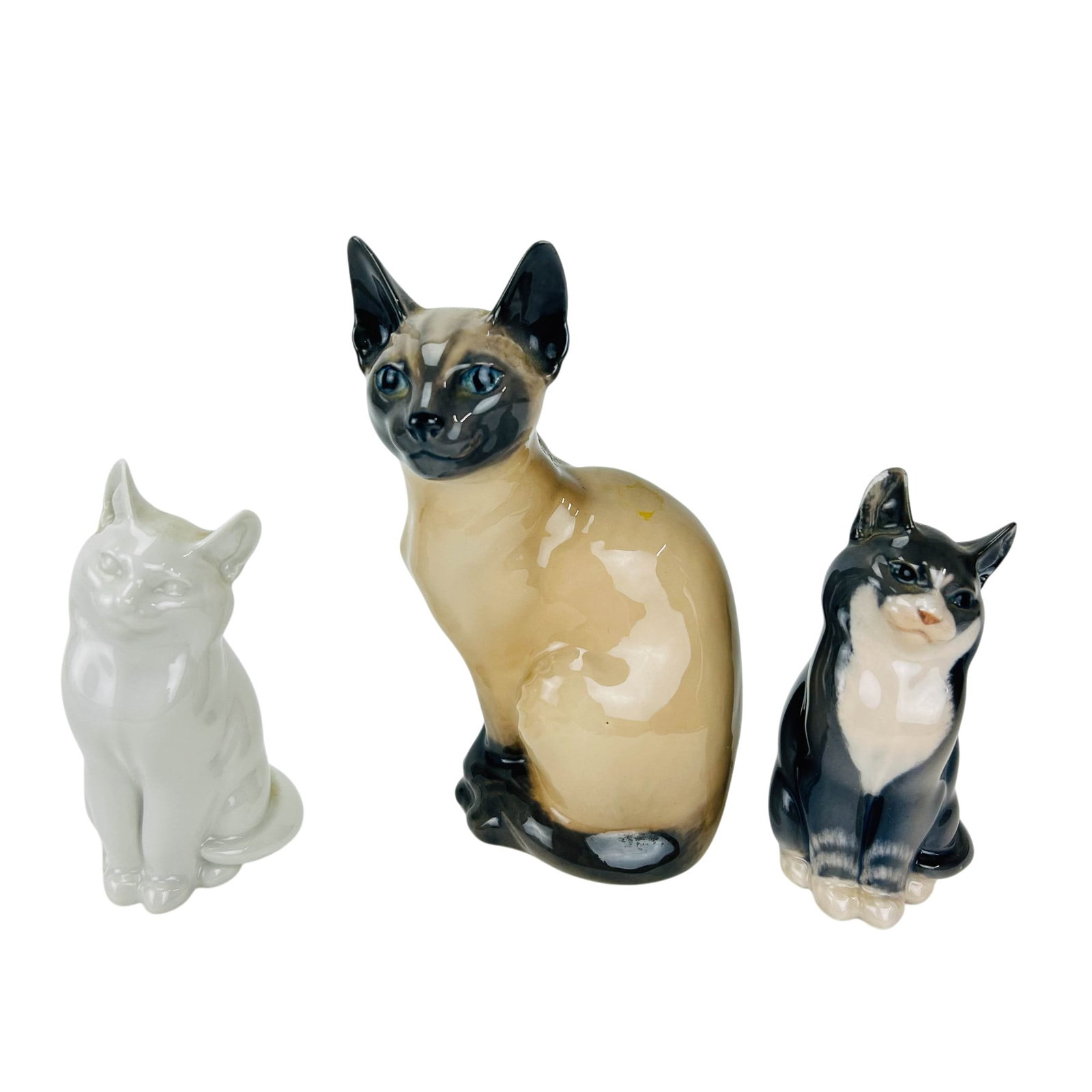 Royal Copenhagen Porcelain Cat Figurines 3pc LOT (1 of 6)