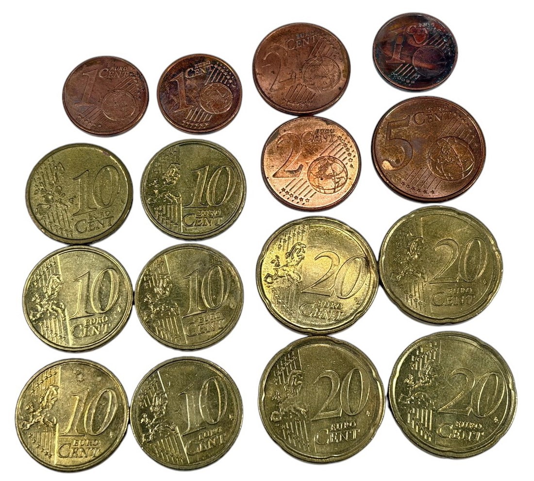 Assorted Multi-Country Euro Cent Coins 16pc LOT (1 of 8)