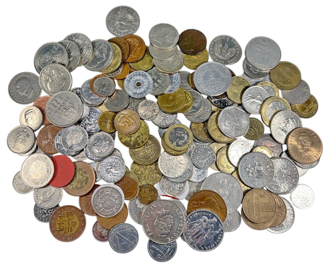 French Mixed World Coins Collection 153pc LOT (1 of 8)