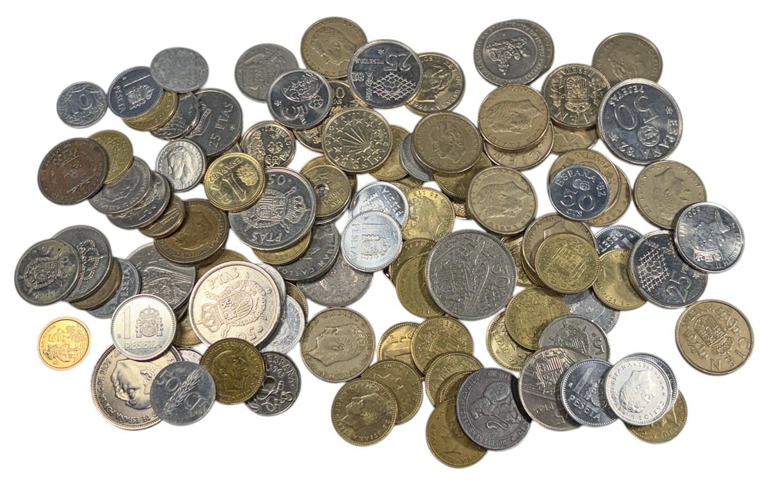 Spain Mixed World Coins Collection 107pc LOT (1 of 6)