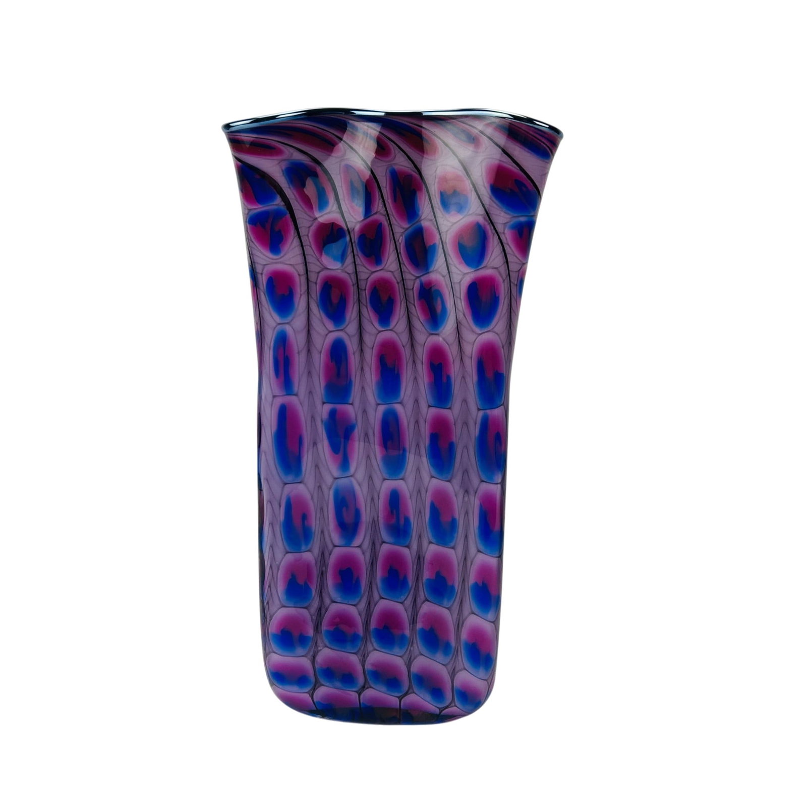 Tom Philabaum Art Glass Reptilian Bag Vase SIGNED (1 of 8)