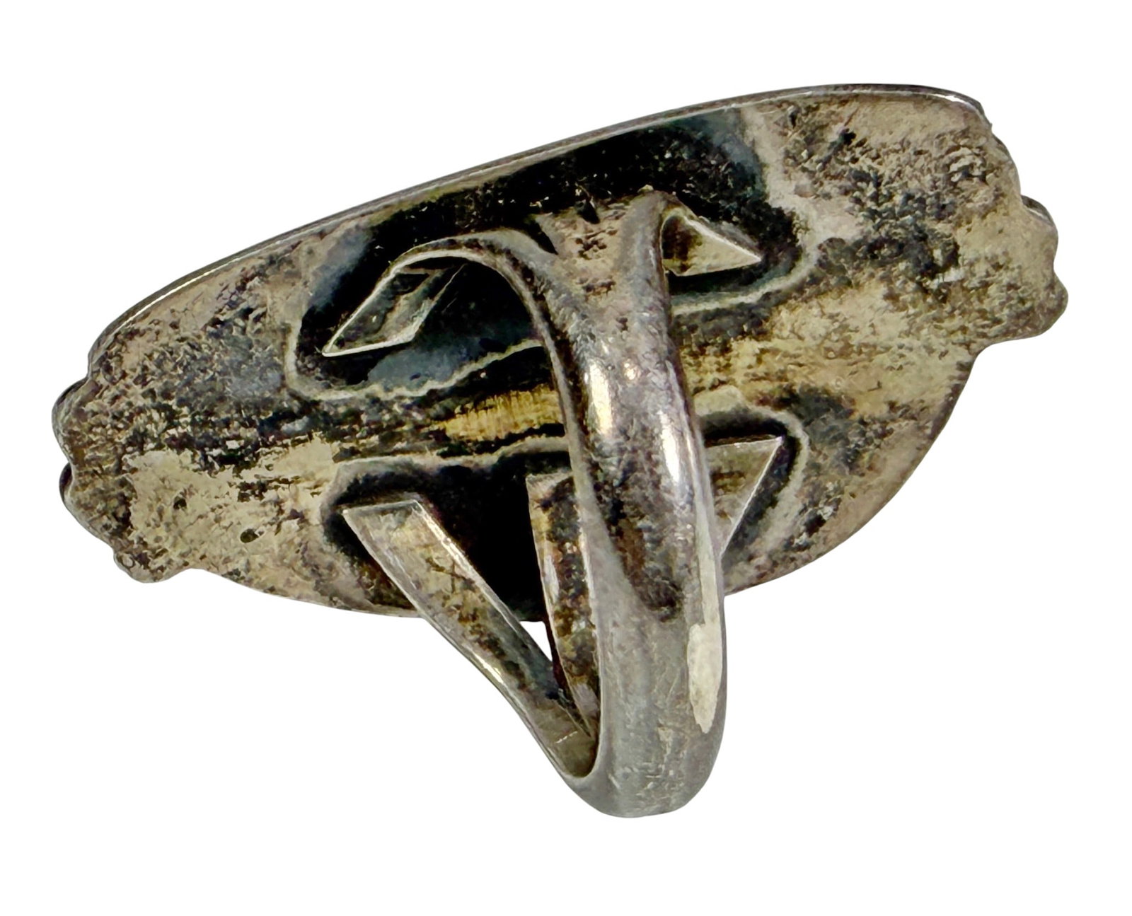Navajo Sterling Silver Turquoise Cabochon Statement Ring - 3
