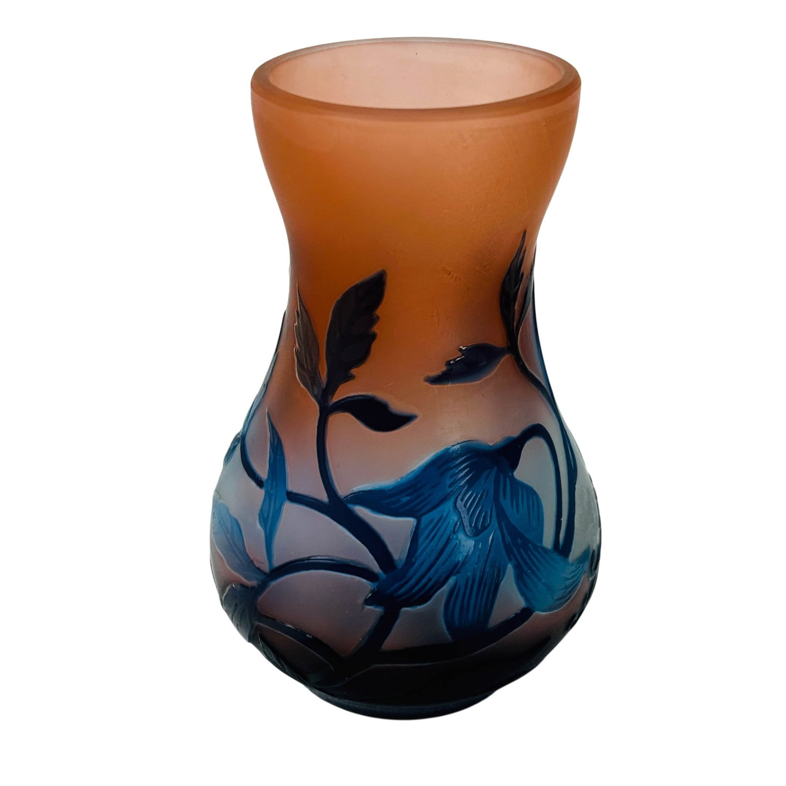 Galle France Cameo Acid Carved Floral Glass Vase (1 of 3)