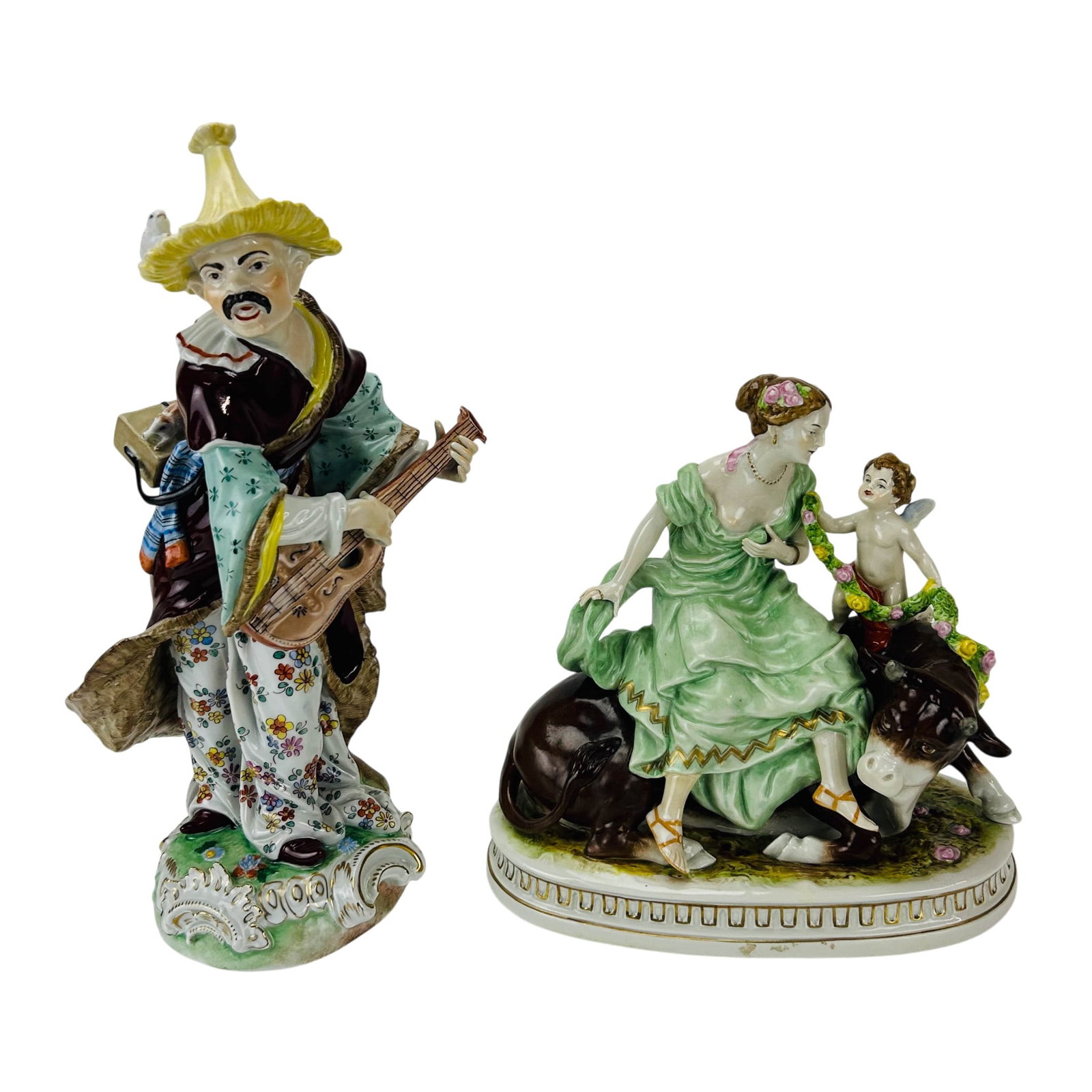 Dresden Porcelain Musician & Lady Cupid Figurine (1 of 9)
