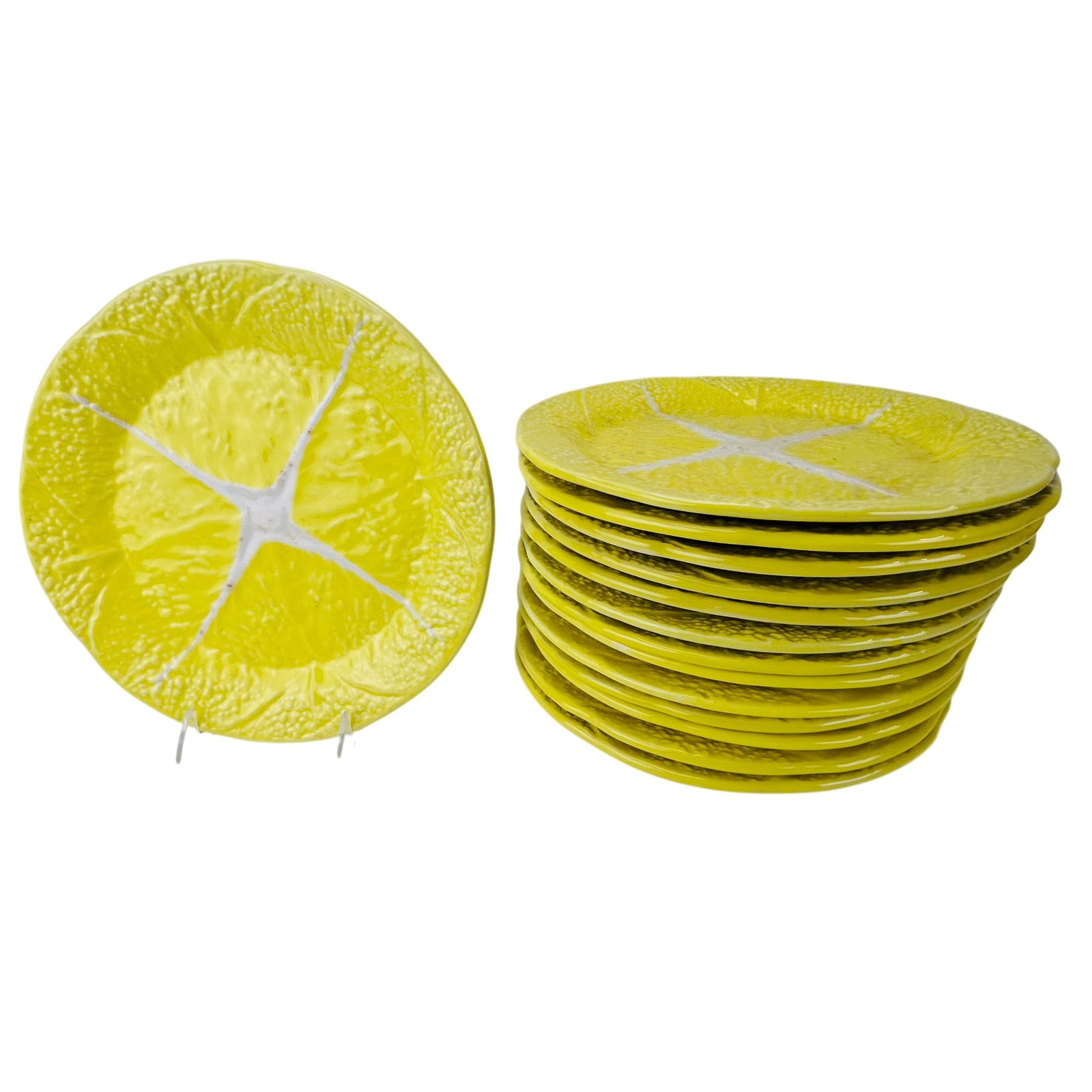 Secla Portugal Majolica Cabbageware Dinner Plates (1 of 6)