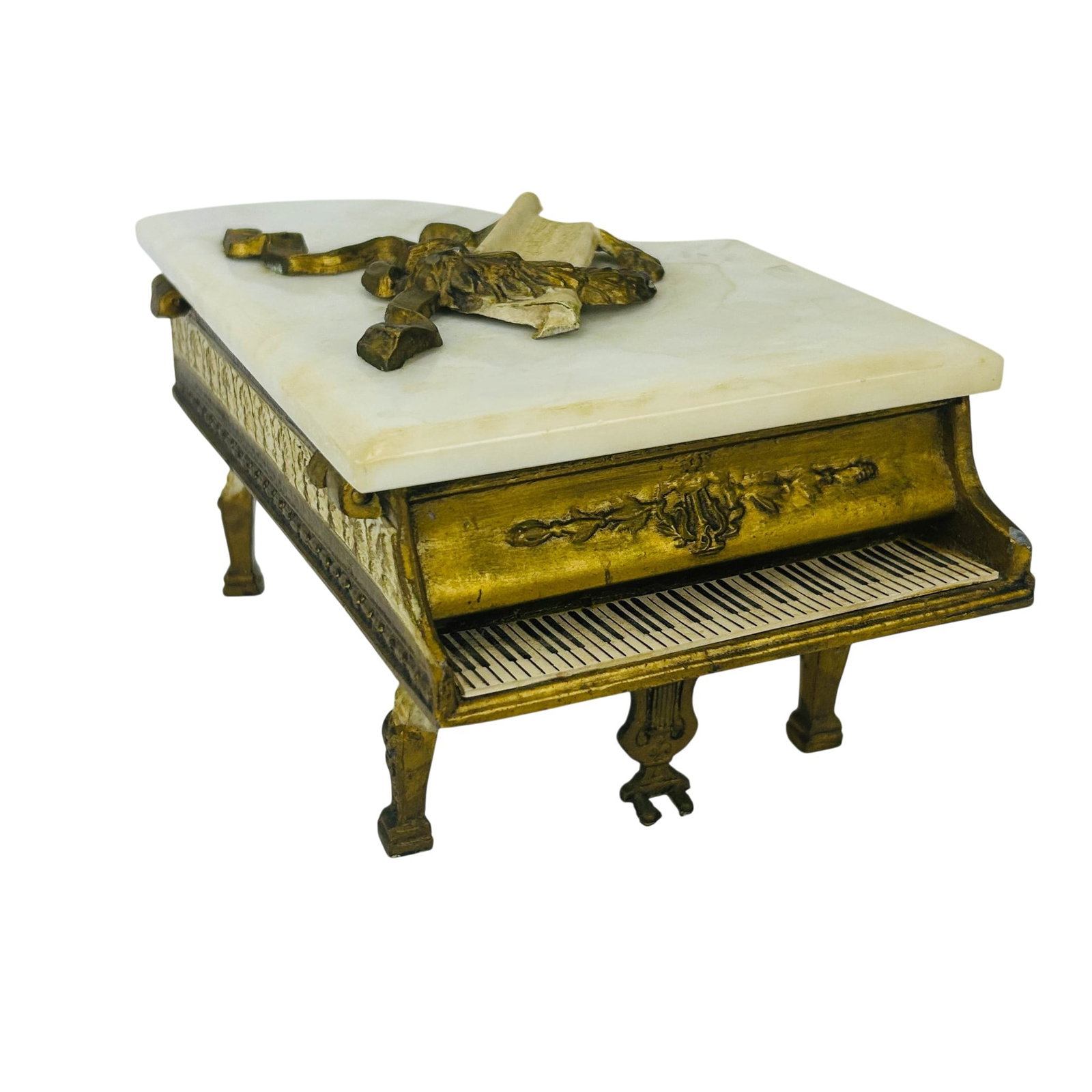 Marble Top Grand Piano Style Jewelry Music Box (1 of 6)