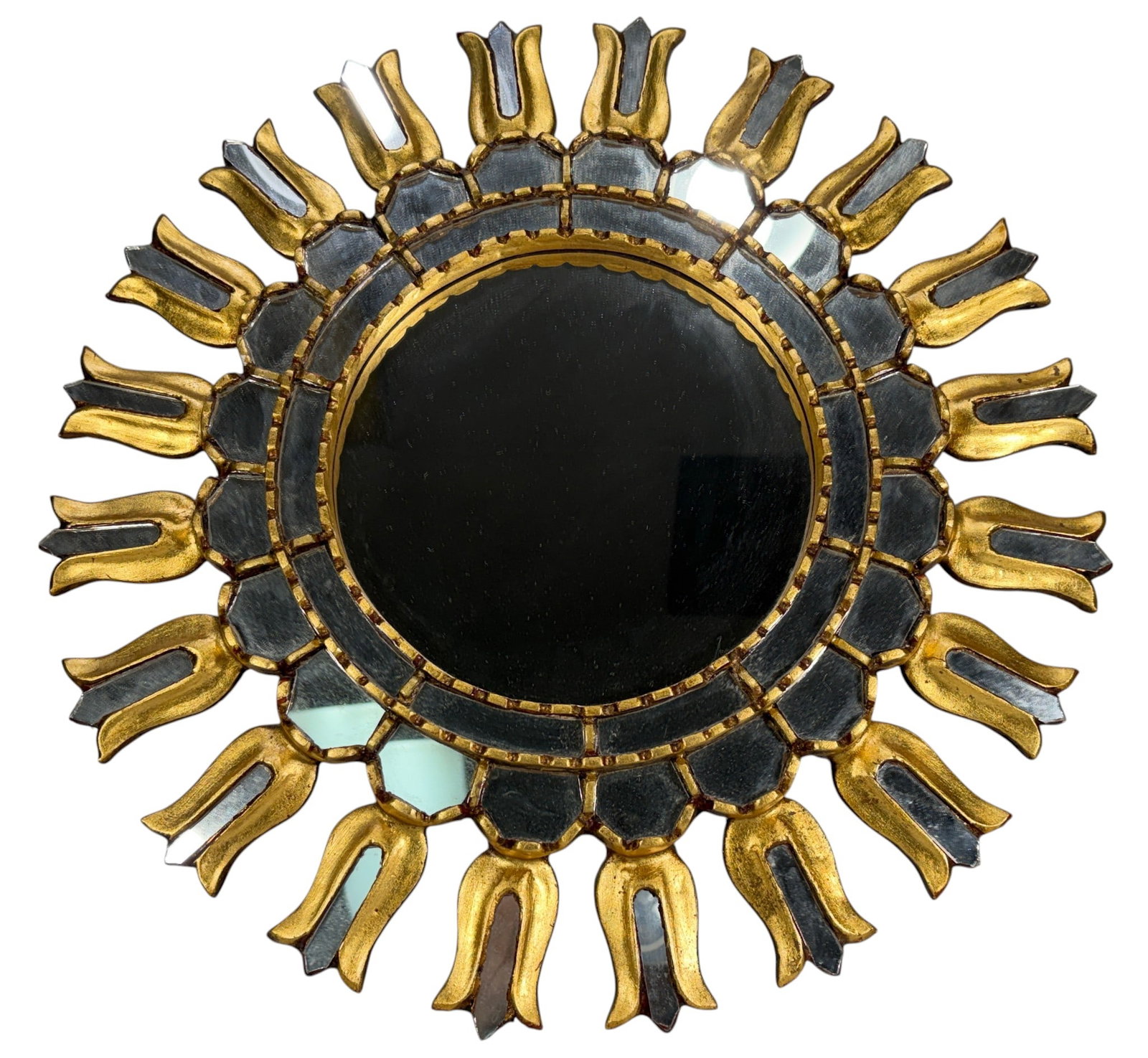 Peruvian Giltwood Circular Sunburst Wall Mirror (1 of 4)