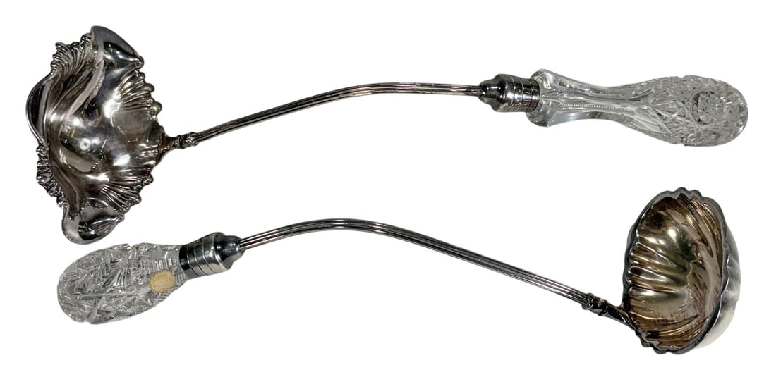 Pairpoint Crystal Handle Berry Serving Spoons 2pcs (1 of 6)