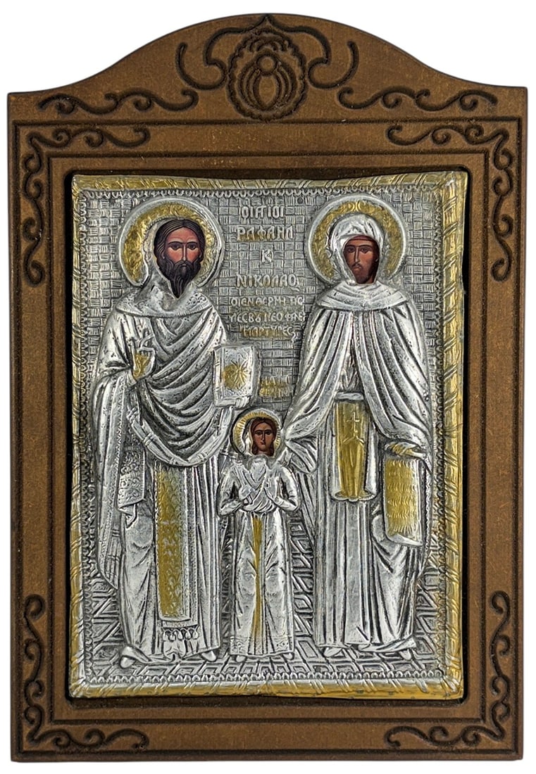 Greek Orthodox Silverplated Icon Saints Panel (1 of 6)