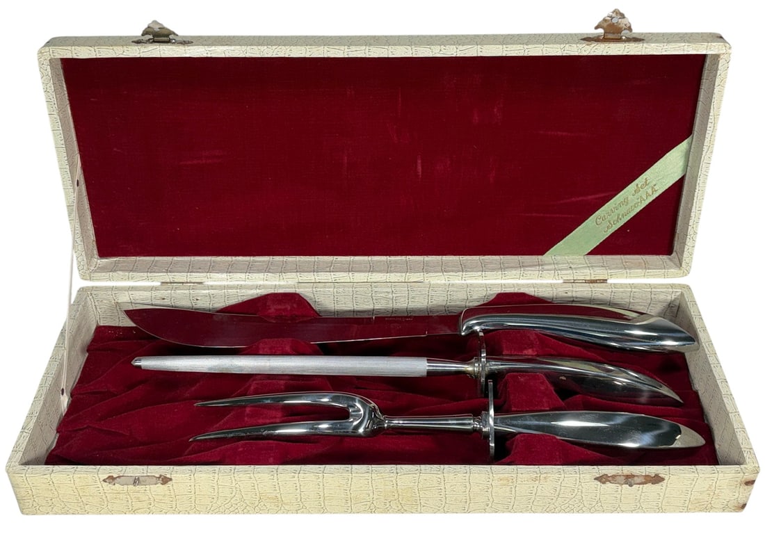 Schneer Mid-Century Carving Set in Case Japan (1 of 5)