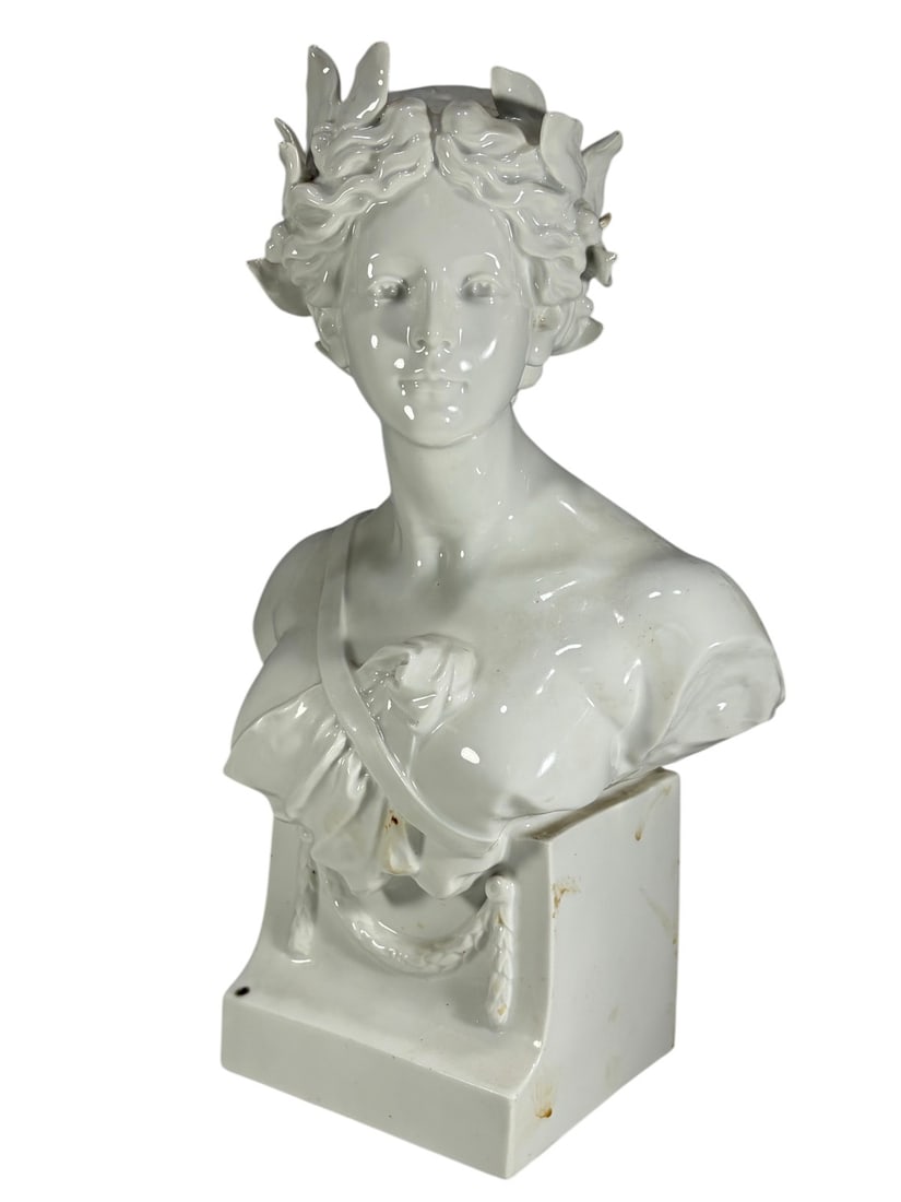 White Porcelain Classical Roman Lady Bust Statue (1 of 6)