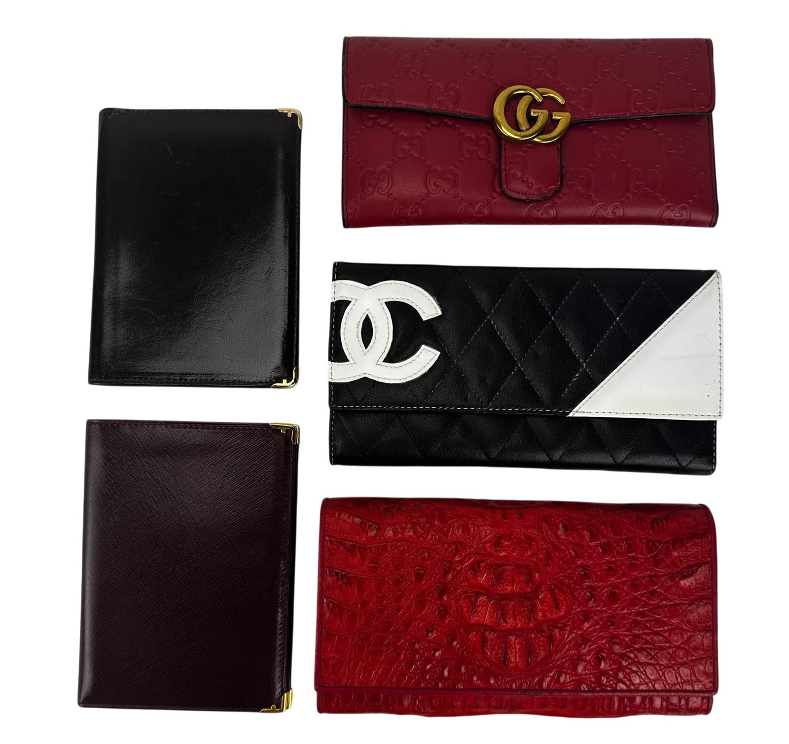 Gucci Ferragamo River Leather Gator Skin Purse LOT (1 of 3)