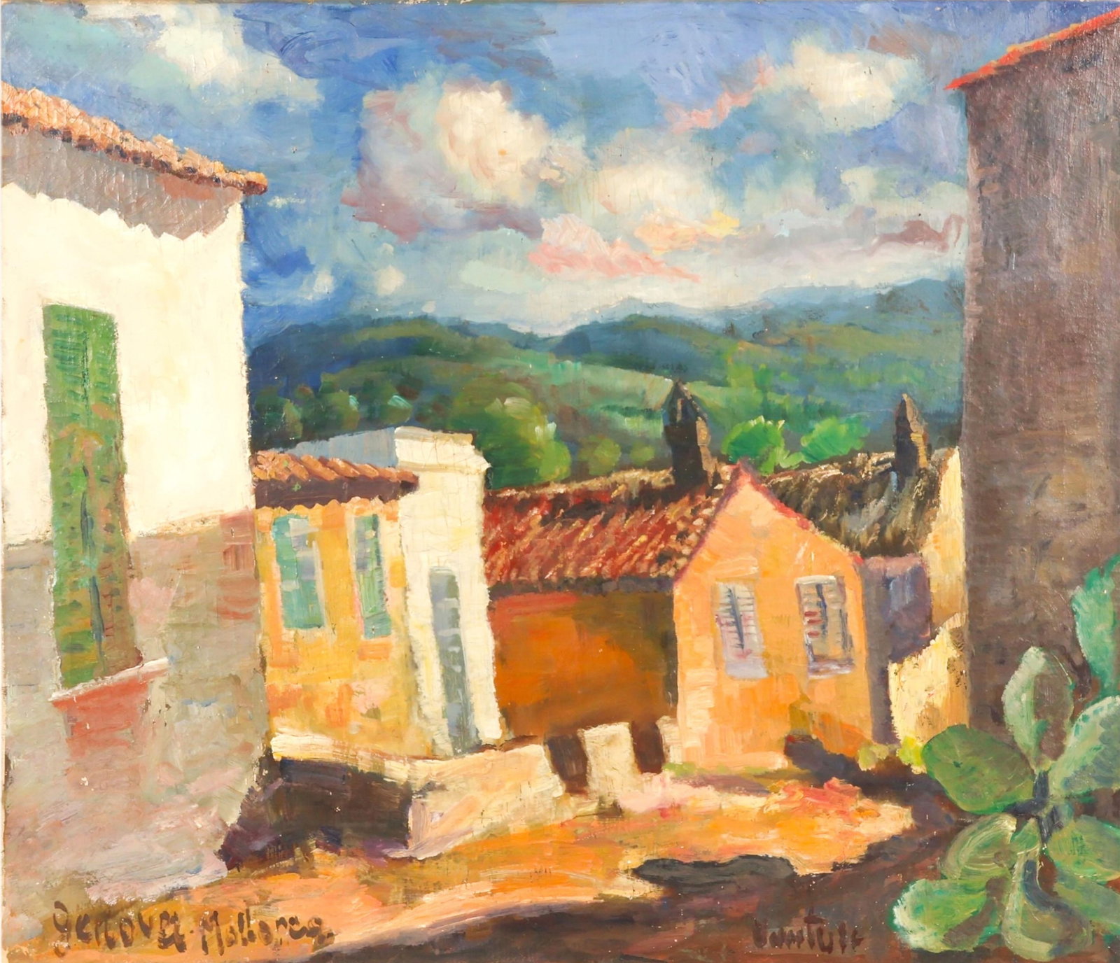 Mogens Vantore 1895-1977 Street Scene Oil Painting (1 of 9)