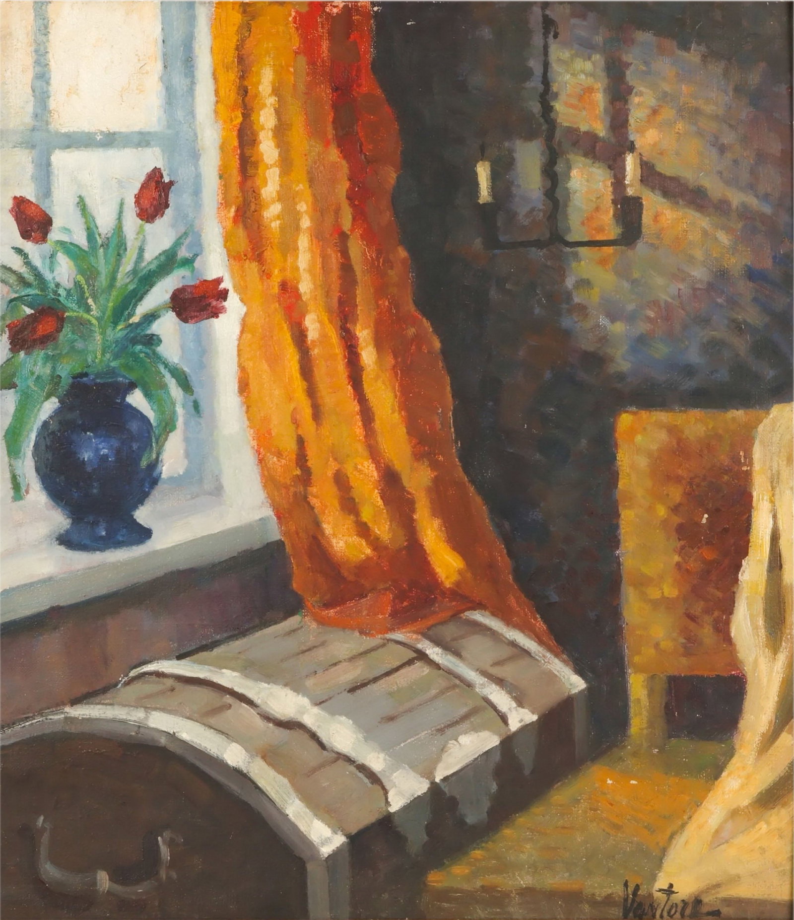 Mogens Vantore 1895-1977 Interior Scene Painting (1 of 7)