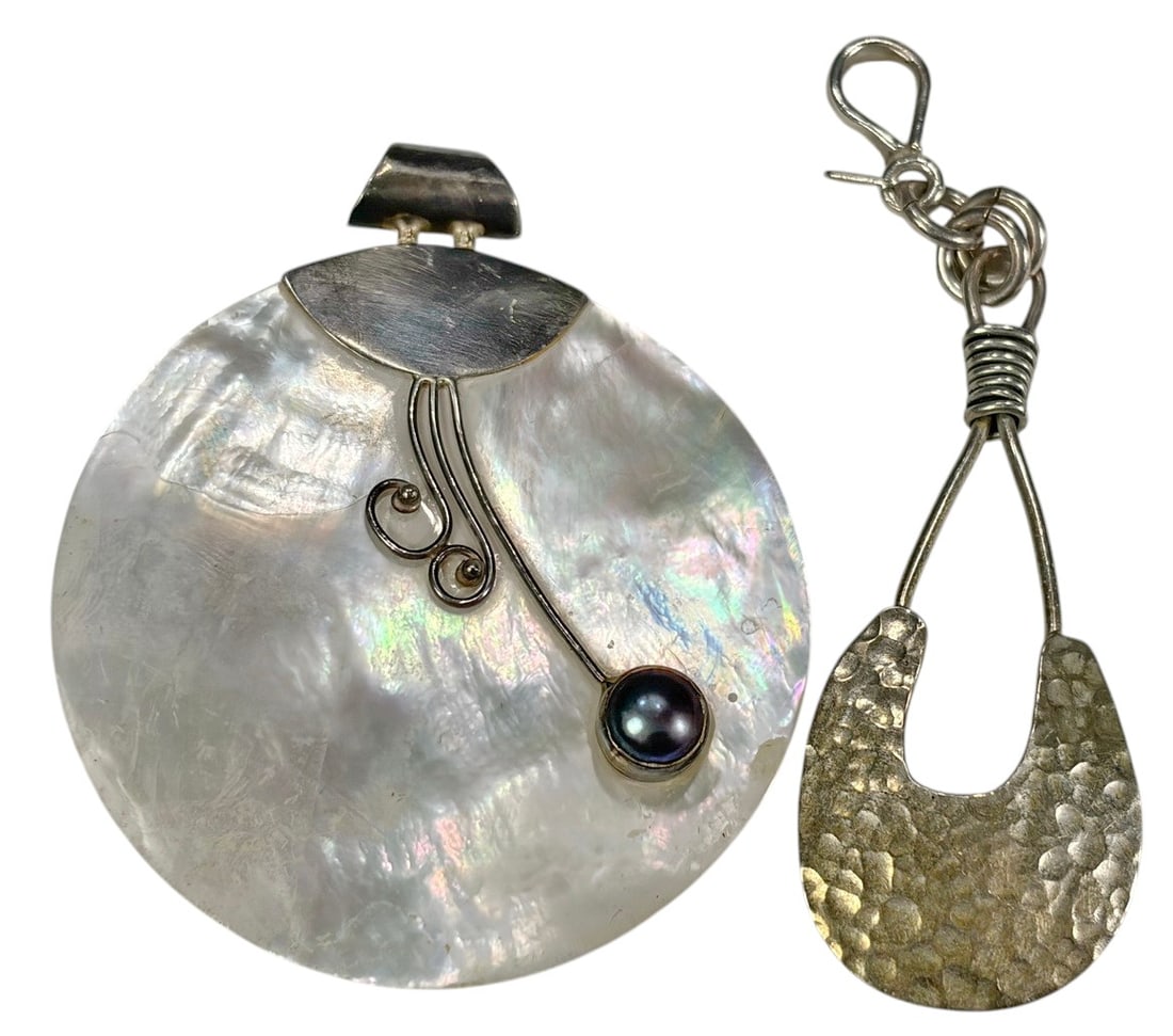 925 Sterling Silver Mixed Jewelry Pendants 2pc LOT (1 of 7)