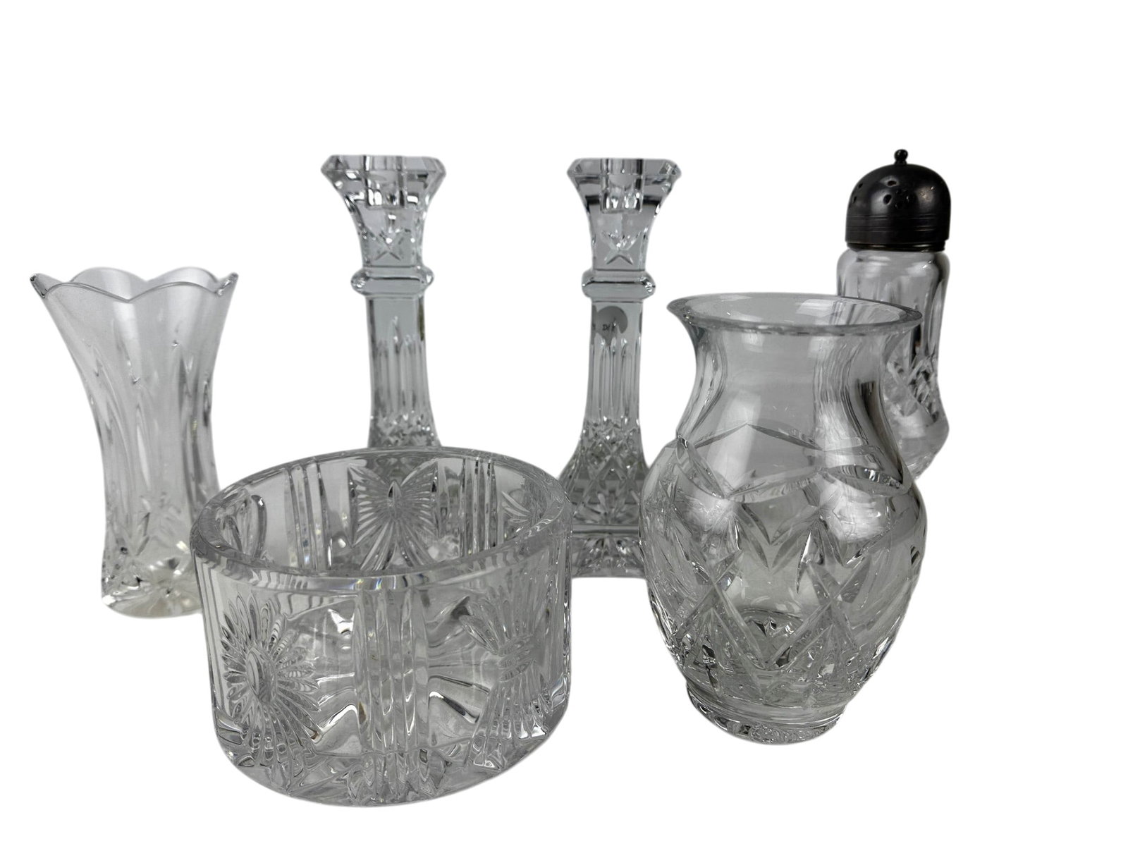 Waterford Crystal Candleholders Vase Muffineer LOT (1 of 5)