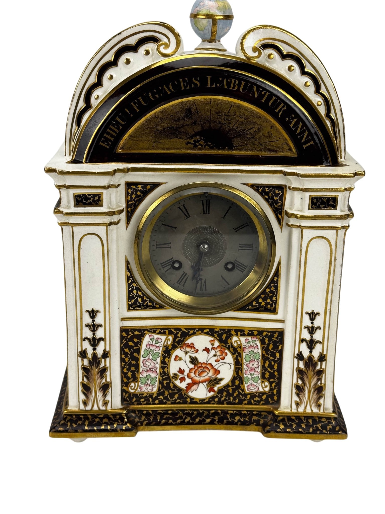 Antique Wedgwood Porcelain Key Wind Mantle Clock (1 of 8)