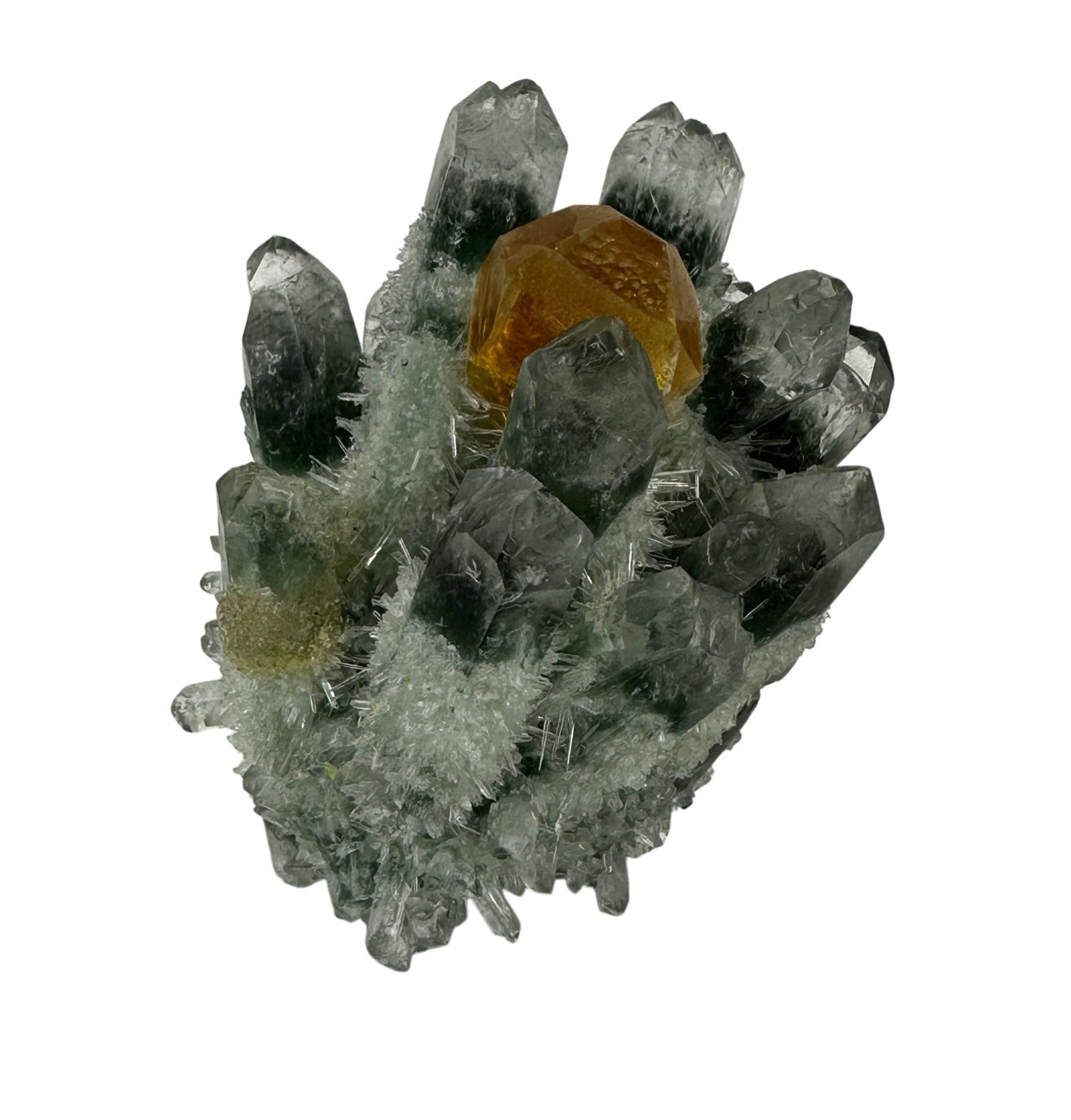 Green Phantom Quartz Crystal Cluster Rock Specimen (1 of 4)