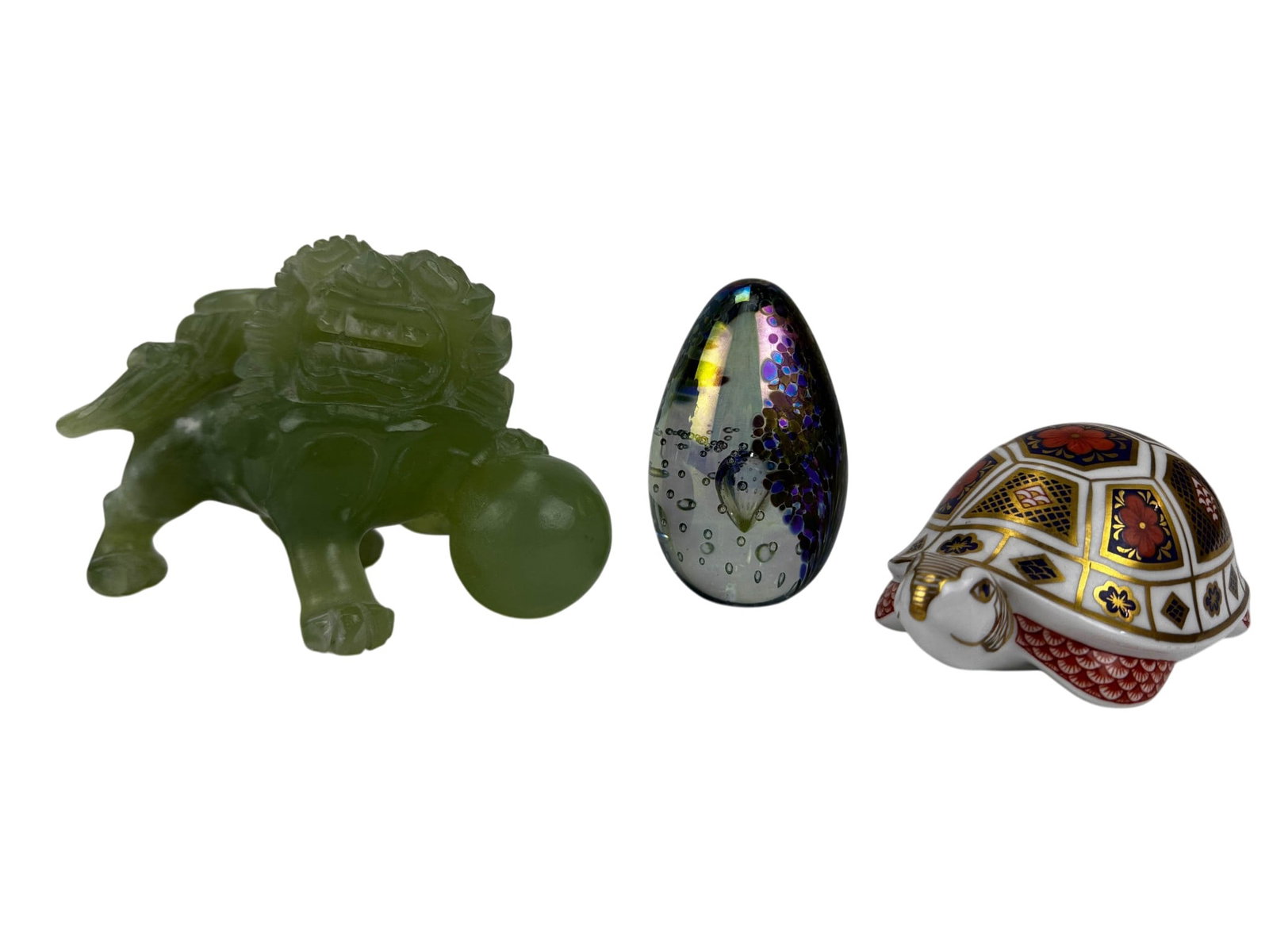 Royal Crown Derby Tortoise Jade Dog & Paperweight (1 of 4)