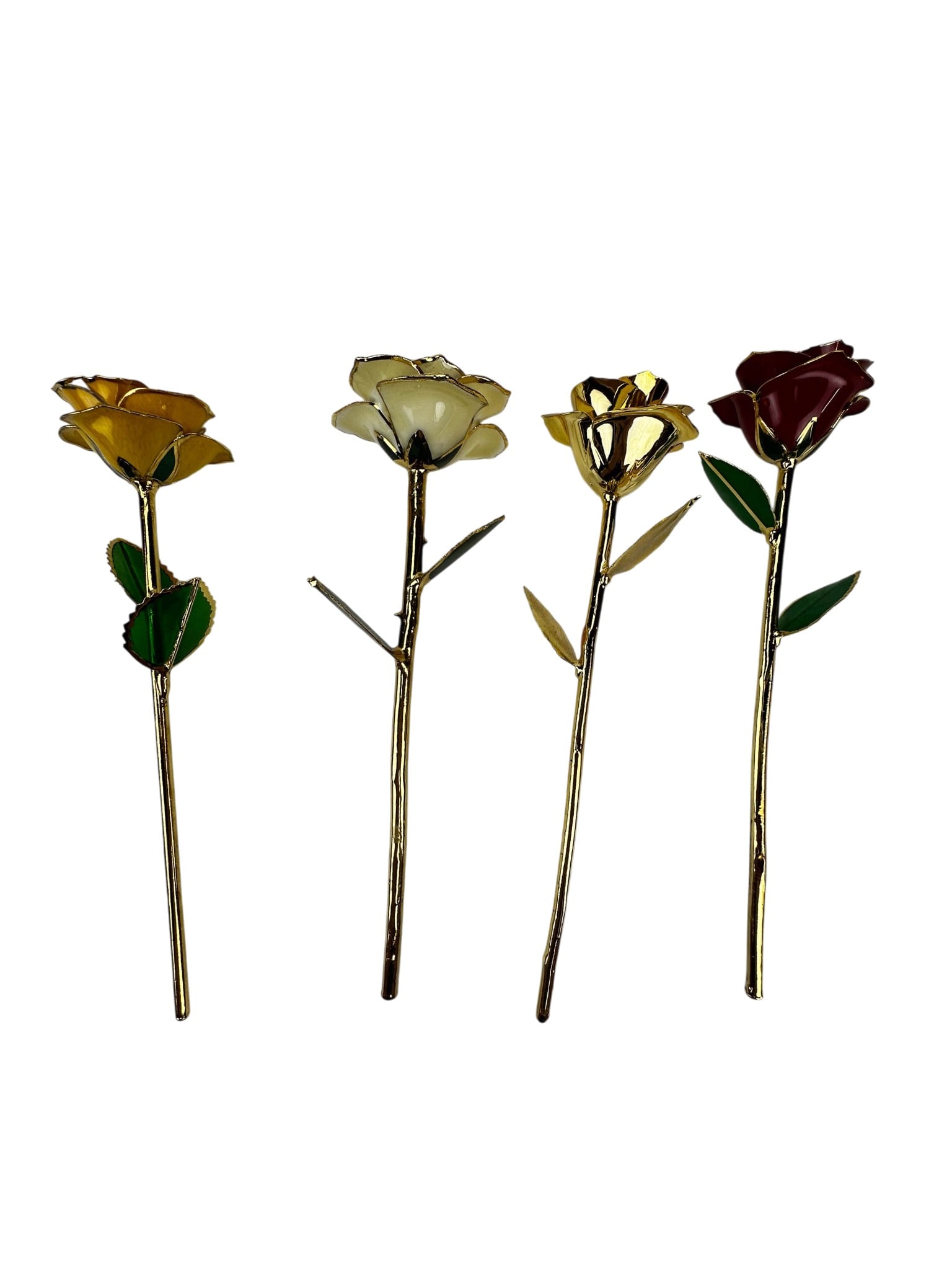 24K Gold Foil Forever Rose Open Bloom w Box 4p LOT (1 of 3)
