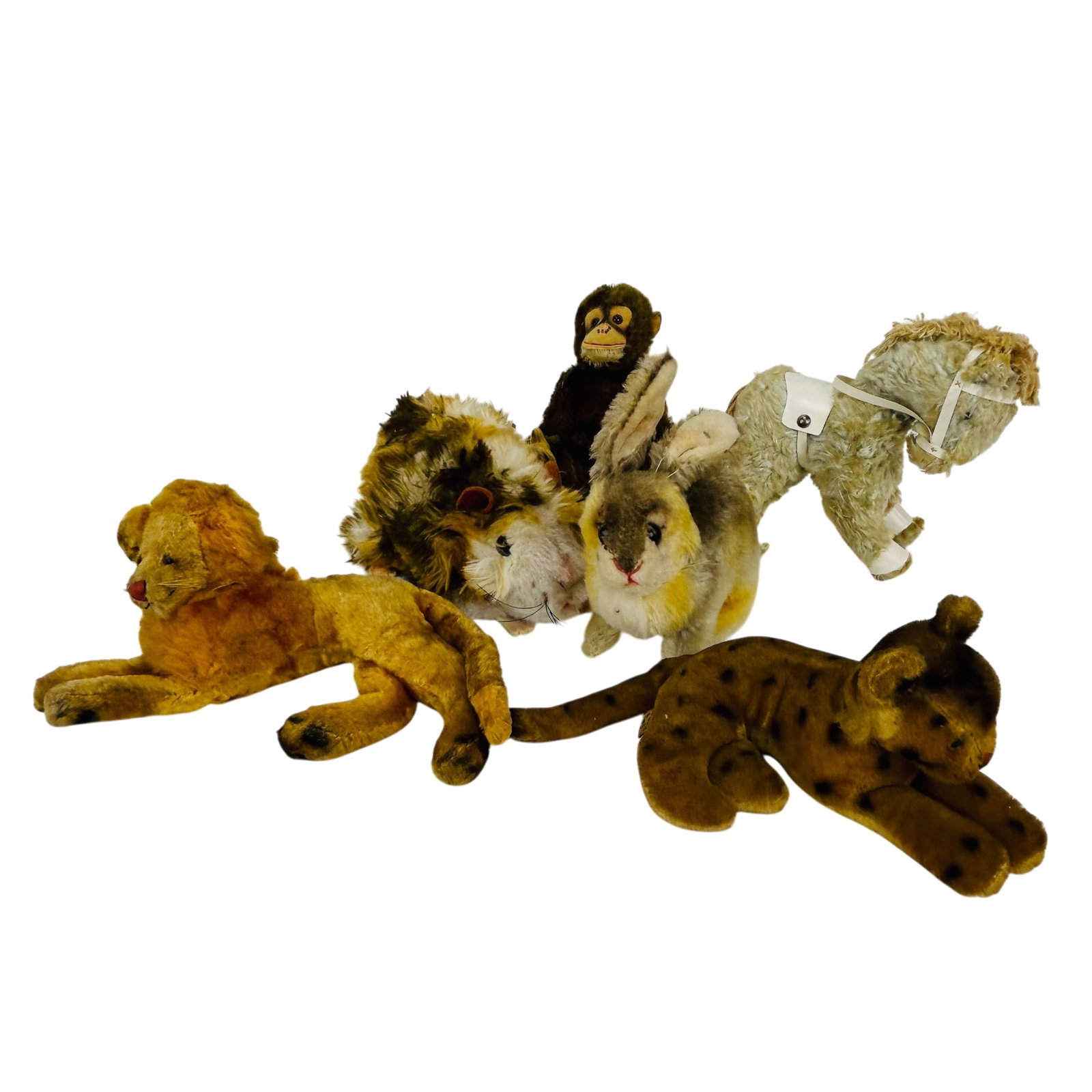 Steiff Lion Leopard Rabbit Horse Toys 6 PIECE LOT (1 of 5)