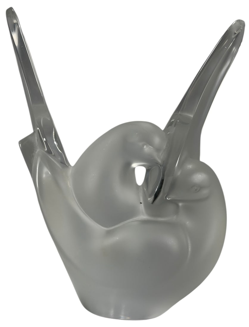 Lalique Sylvie Frosted Crystal Bird Bowl Dish (1 of 7)