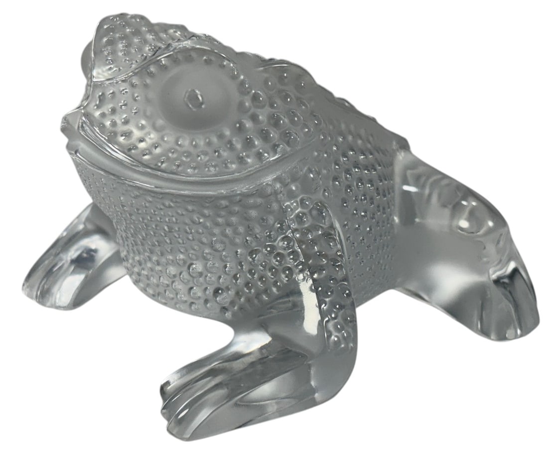 Lalique France Gregoire Crystal Frog Paperweight (1 of 6)