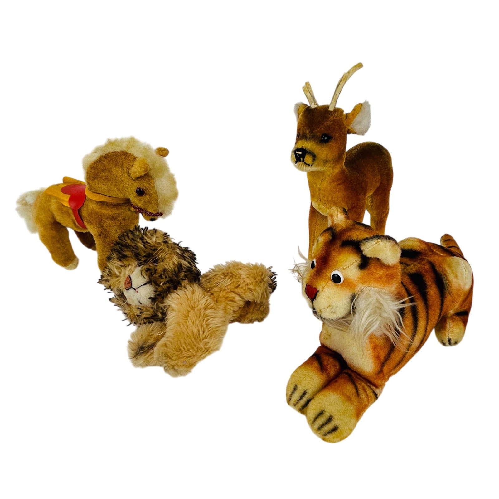 Steiff Lion, Tiger, Deer and Horse Toy Animals LOT (1 of 4)