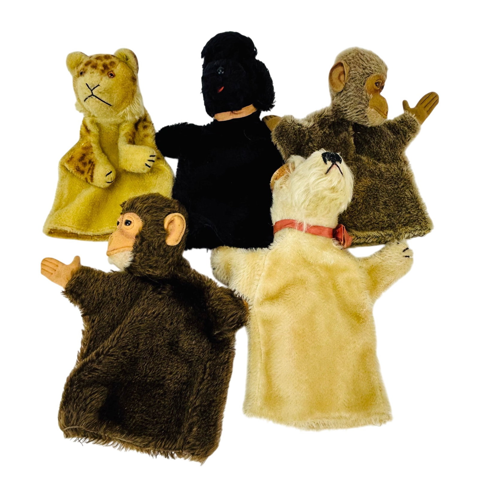 Steiff Dog Monkey Leopard Animal Hand Puppets LOT (1 of 10)