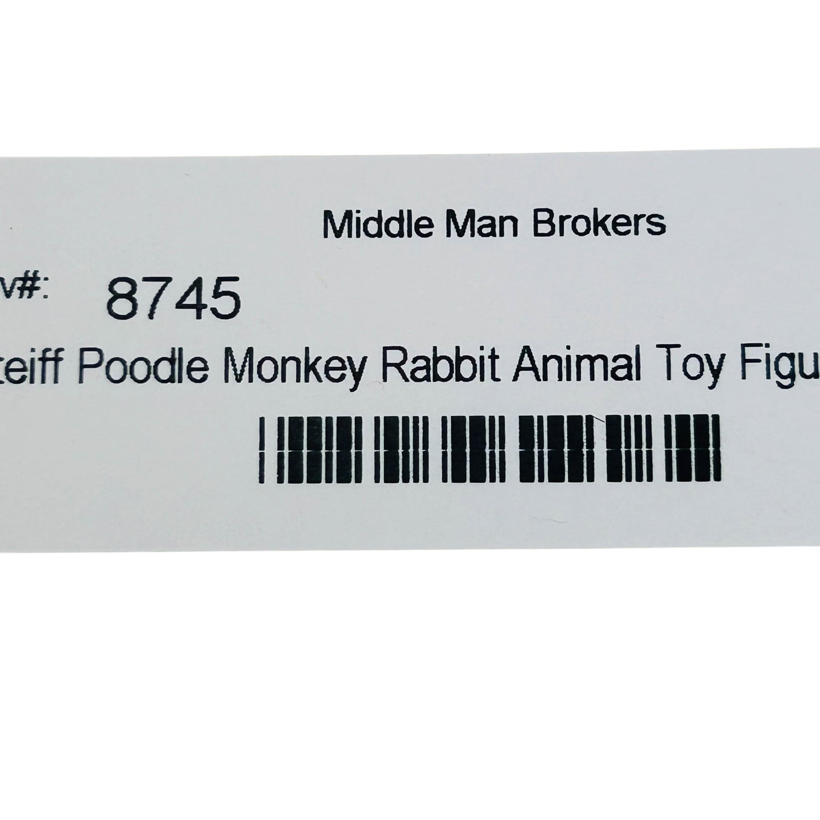 Steiff Poodle Monkey Rabbit Animal Toy Figures LOT (1 of 4)