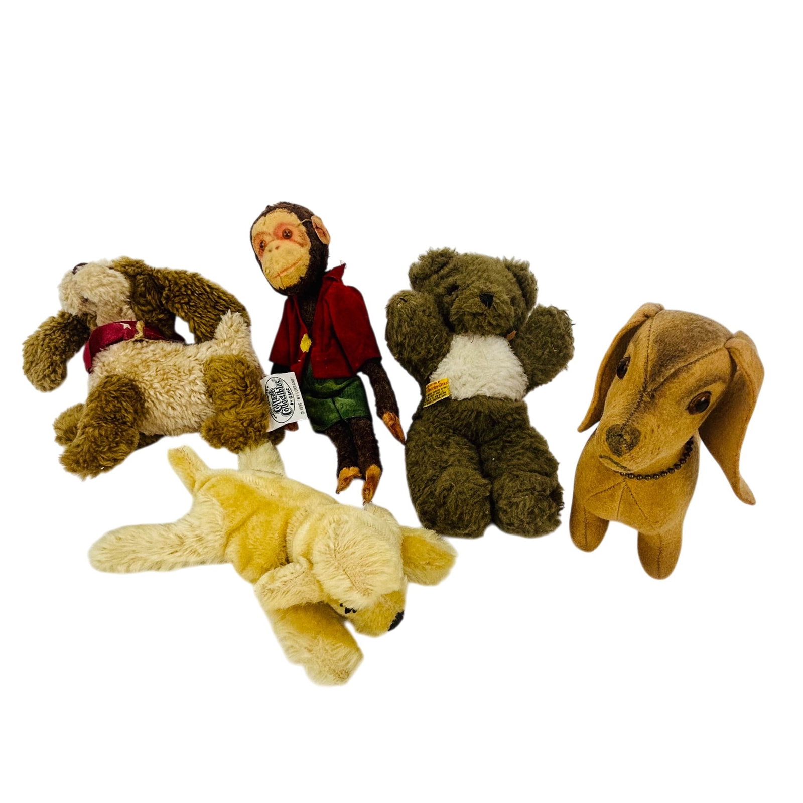 Plush Animals Monkey Dogs Bear Dachshund 6pc LOT (1 of 5)