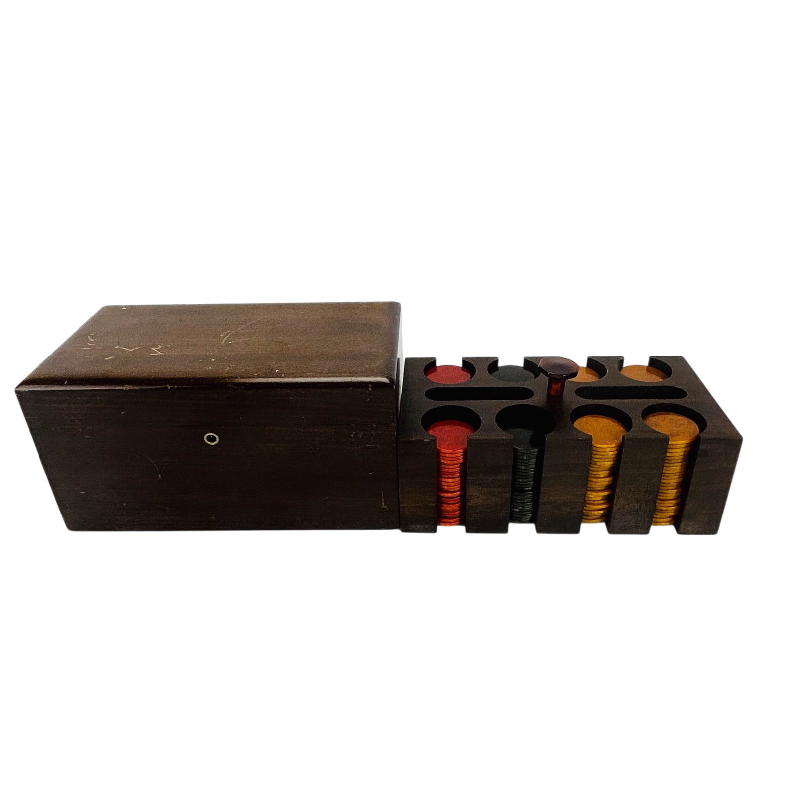 Wood Poker Chip Set Box with 200 Gaming Chips (1 of 2)
