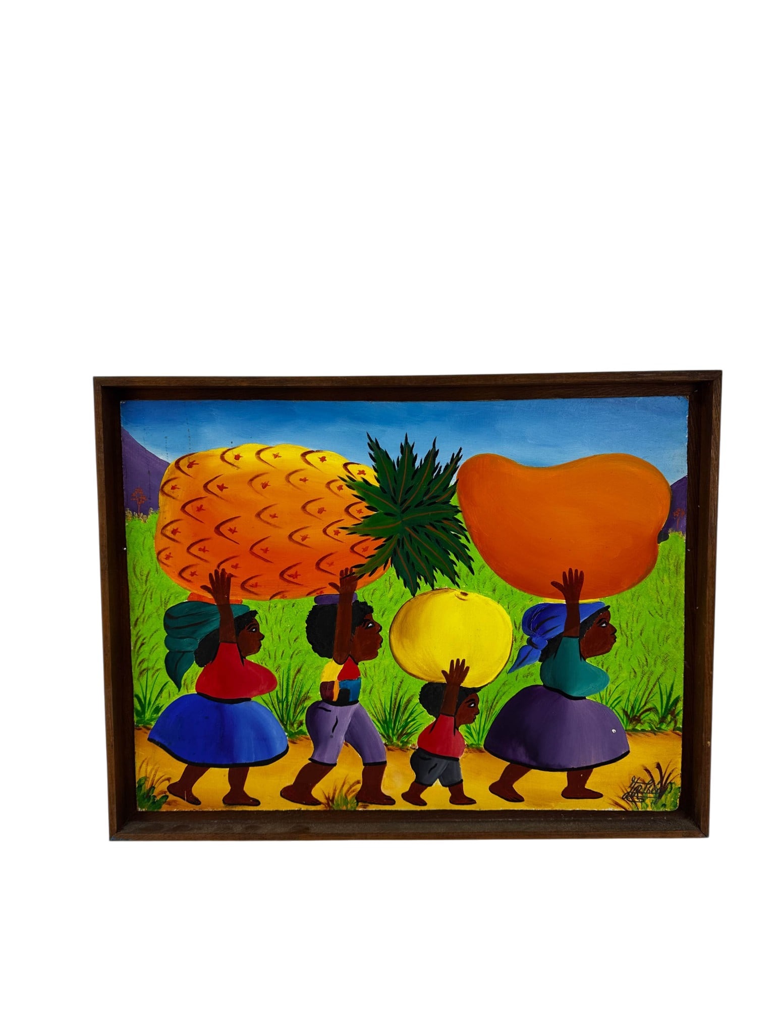 Jean Rene Chery b1928 Figural Haitian Oil Painting (1 of 3)