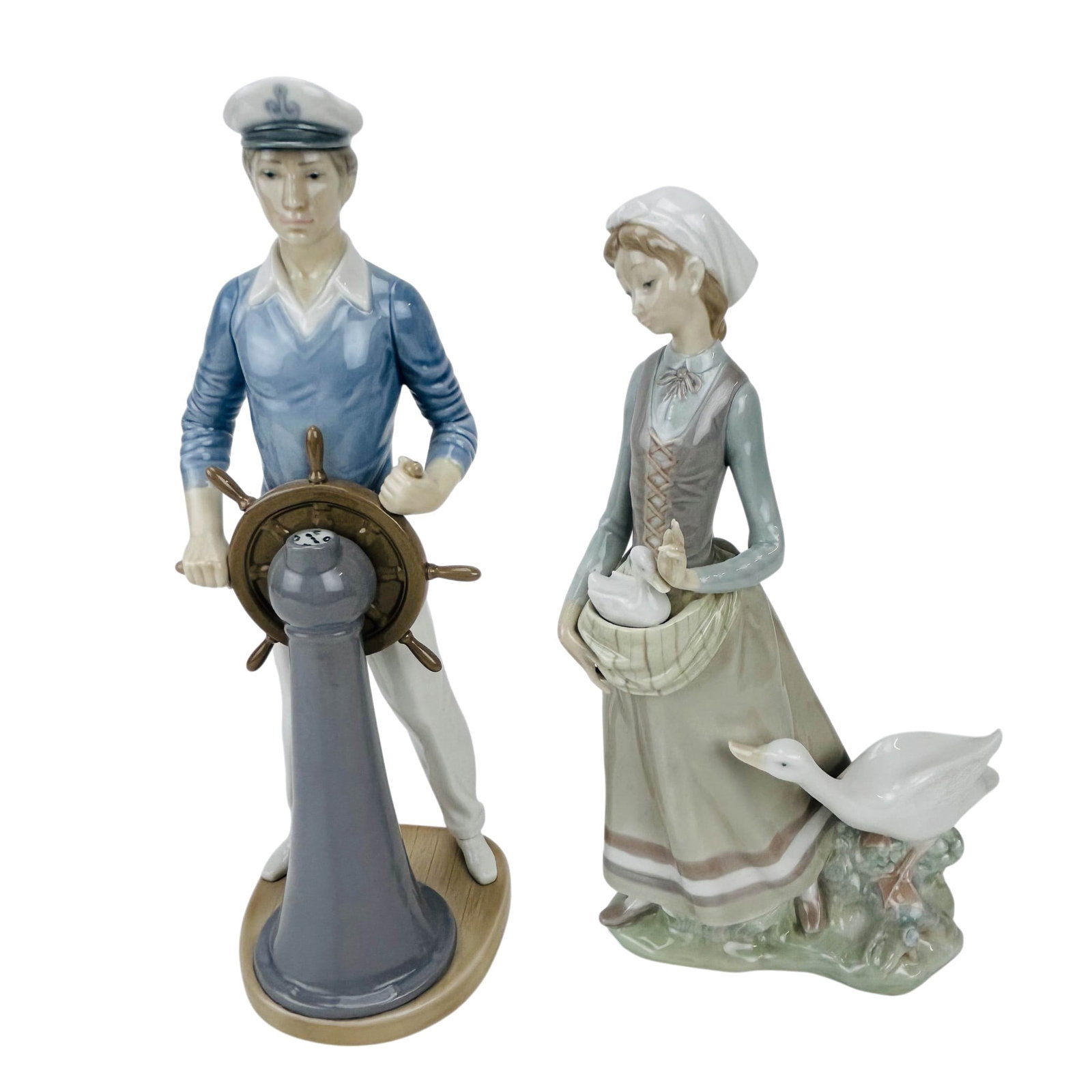 Lladro Girl w/ Goose & Yachtman Porcelain Figurine (1 of 4)