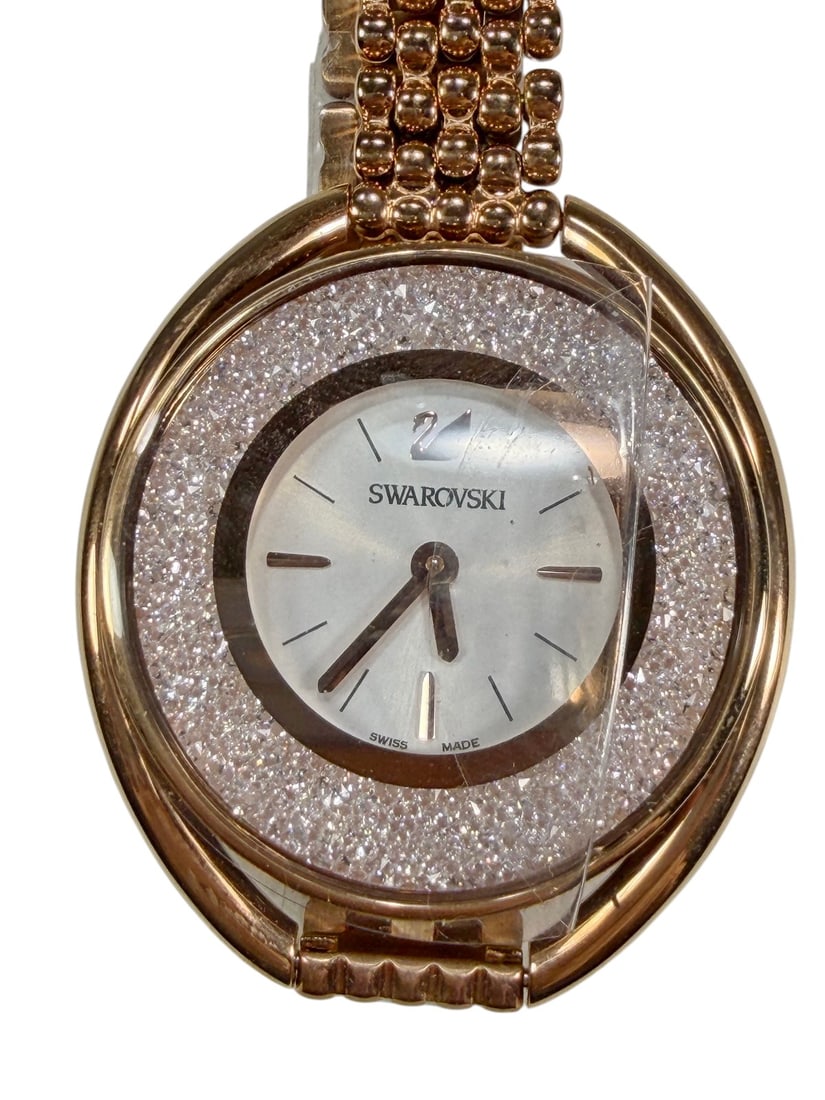 Swarovski Rose Tone Crystal Quartz Gold Wristwatch (1 of 5)