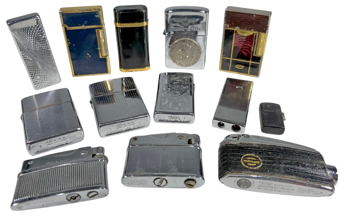 VTG Cartier Zippo Dupont Mixed Lighters 13pc LOT (1 of 9)